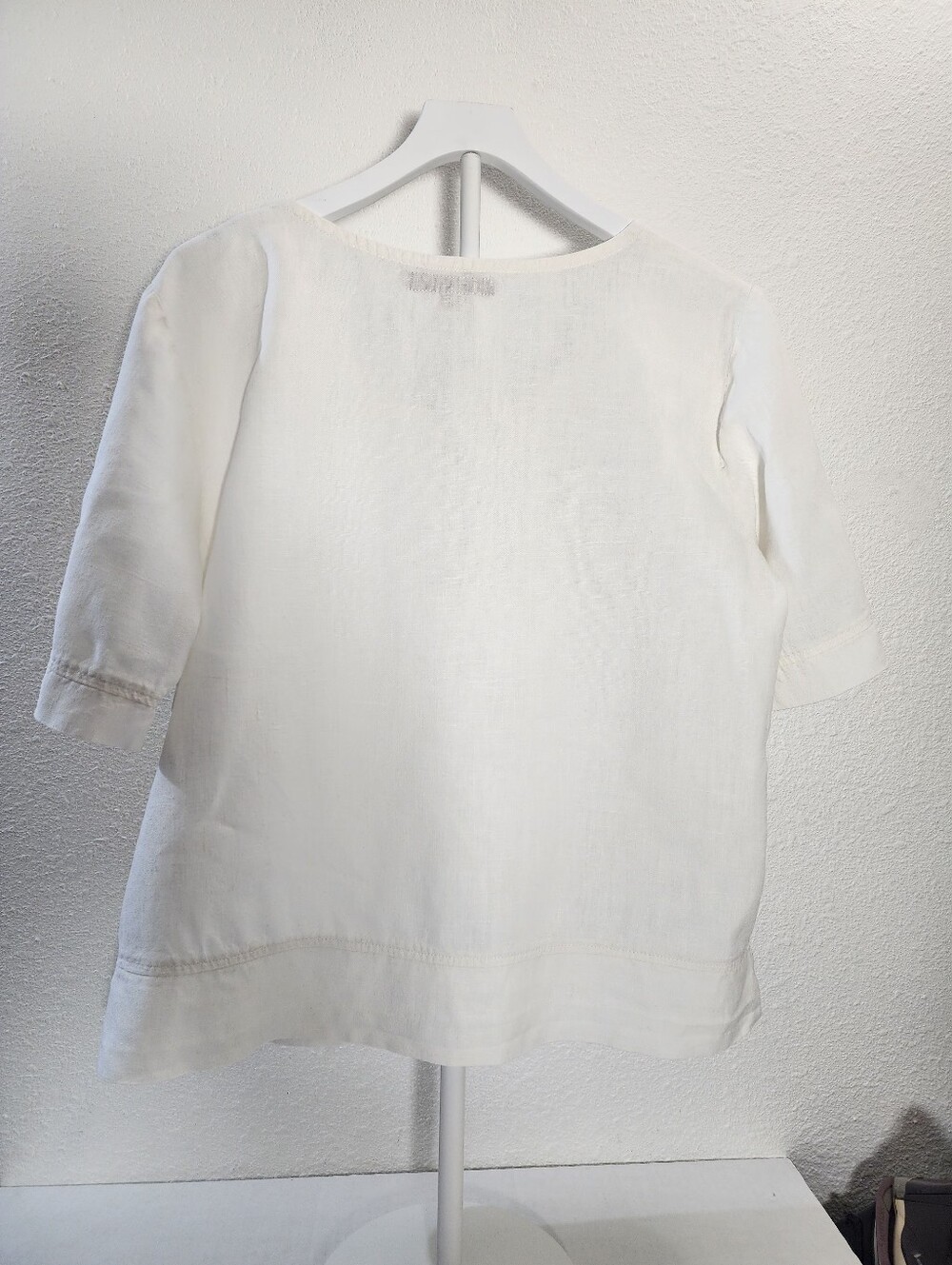 FLAX Women Linen Boxy Oversized Top Off White Size M - Picture 3 of 7